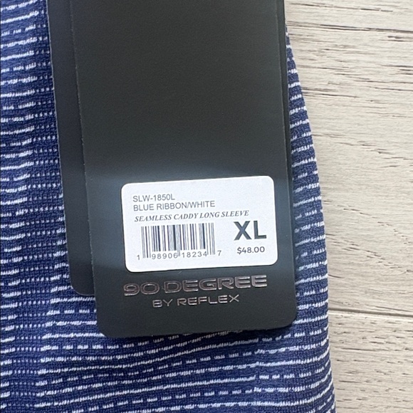 90 Degree by Reflex Seamless Caddy Long Sleeve Shirt Blue White Size XL New NWT - Picture 4 of 7